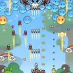 Slime Clash:Roguelike Shooting gameplay screenshot showing vibrant characters and enemies.