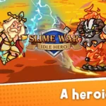 Slime War: Idle Hero gameplay screenshot showing battle scene