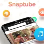 SnapTube user interface displaying video download options.