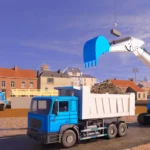 Stickman operating a crane in Stickman City Construction