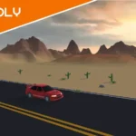 Sunset Racers gameplay screenshot showing a race in progress.