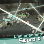 Swordash gameplay screenshot showing the main character attacking zombies