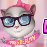 Talking Cat Lily 2 gameplay screenshot showing the cat in a room
