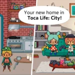 Toca Life: City gameplay screenshot showing different locations in the city.