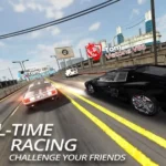 Traffic Tour Classic gameplay screenshot showing different cars racing on a highway