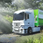 Truck driving on a mountain road in Truck Simulator: The Alps