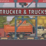 Trucker and Trucks gameplay screenshot showing a truck driving on a dirt road