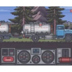 Trucker Ben gameplay screenshot showing the crane operation