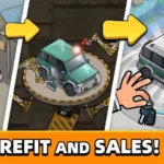 Used Car Tycoon Game gameplay showing a car being repaired