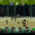 War Troops: Military Strategy gameplay screenshot showing various units on the battlefield.