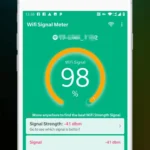 WiFi Signal Strength Meter interface