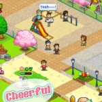 Wild Park Manager gameplay screenshot showing various attractions and visitors.