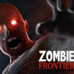 Zombie Frontier 4 gameplay screenshot showing a character aiming down the sights at zombies.